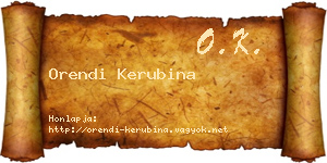 Orendi Kerubina névjegykártya